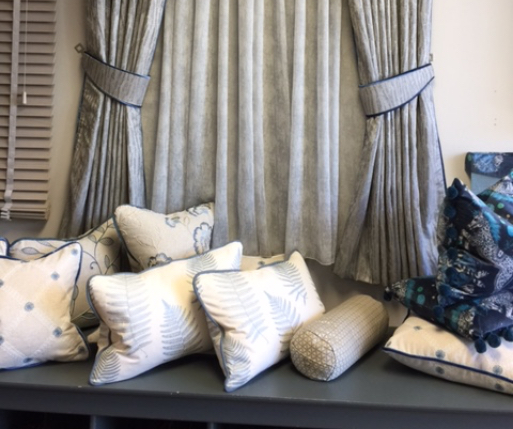 Curtains with matching cushions