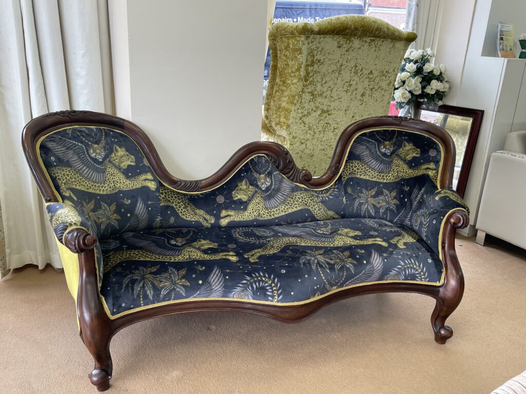 Reupholstered French chaise